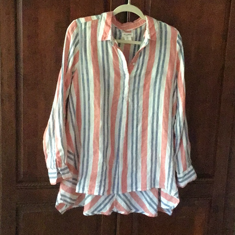 Artisan Ny Striped Linen Swing Shirt